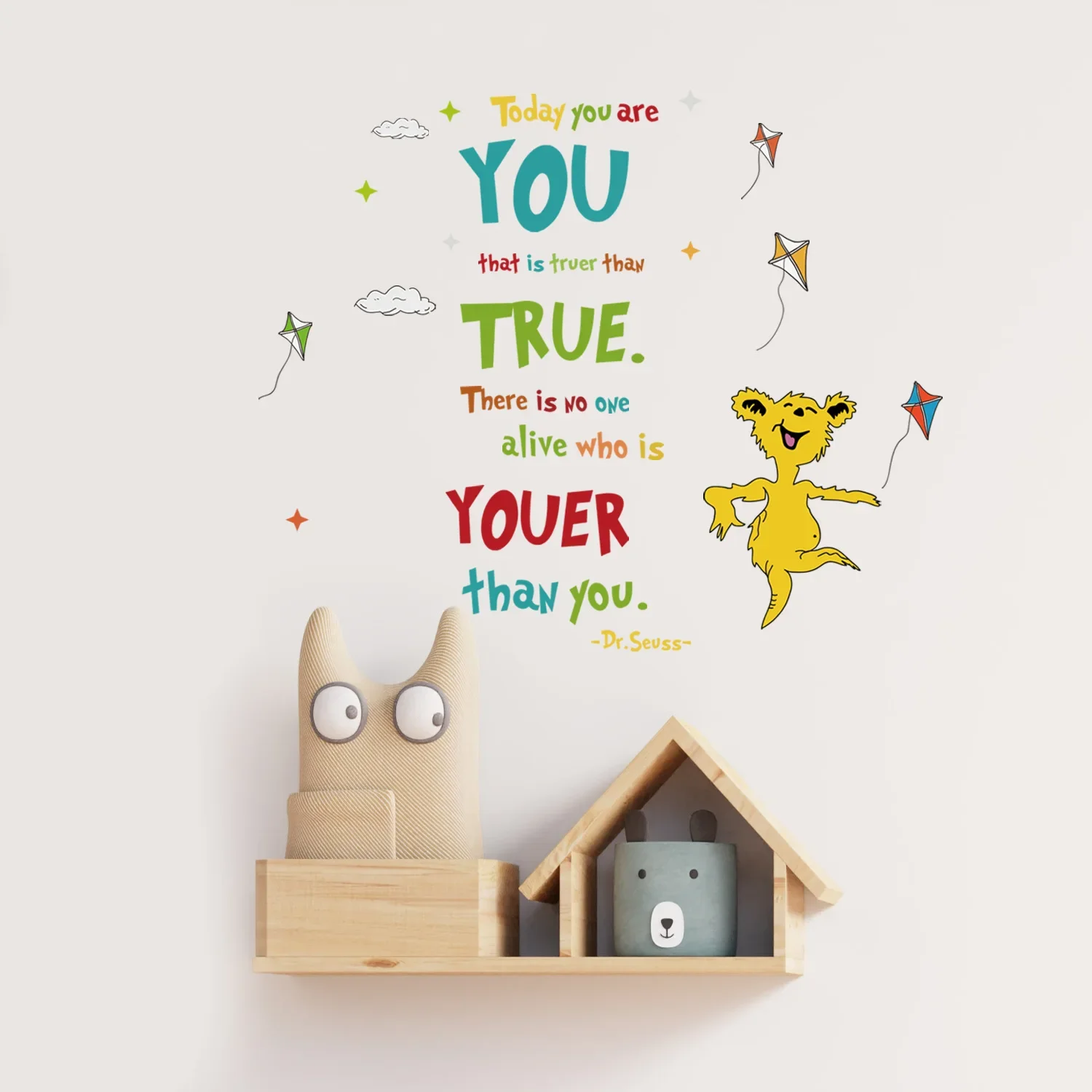 Inspirational Kids Education Quotes - Dr. Seuss apprendimento educazione dicendo adesivi