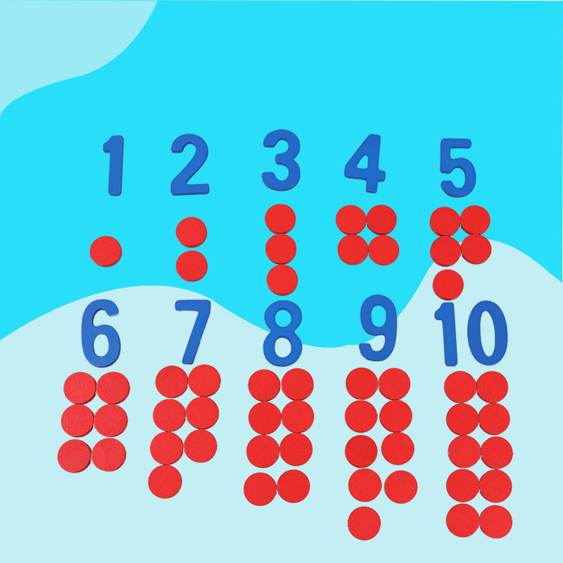 Kids Education Number - Carte cognitive Montessori in legno per