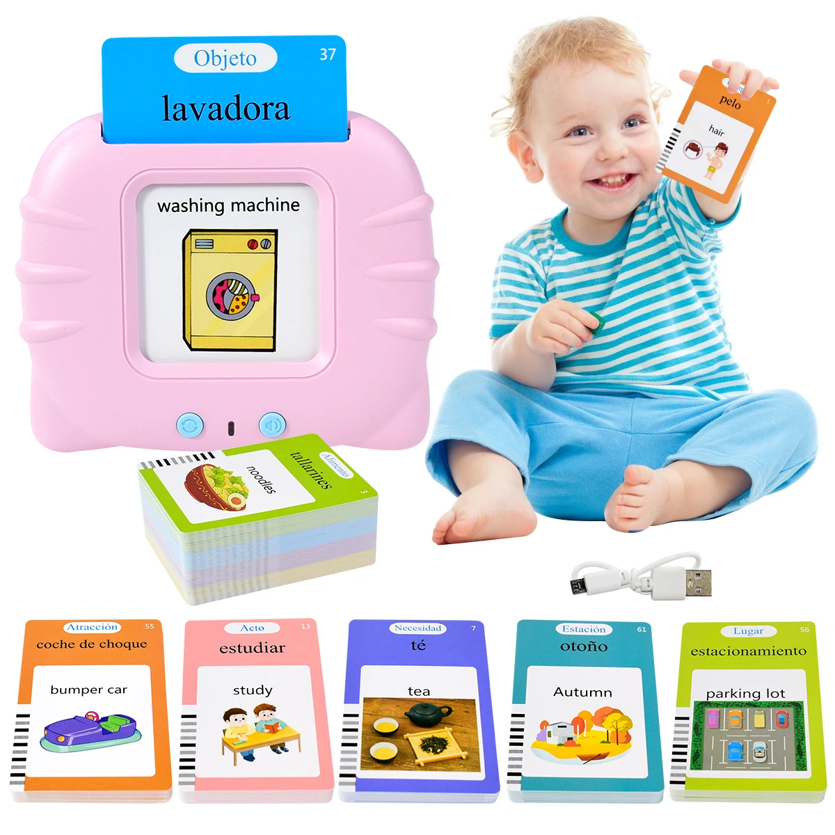 Kids Education Words - Schede cognitive spagnole elettroniche, Schede flash