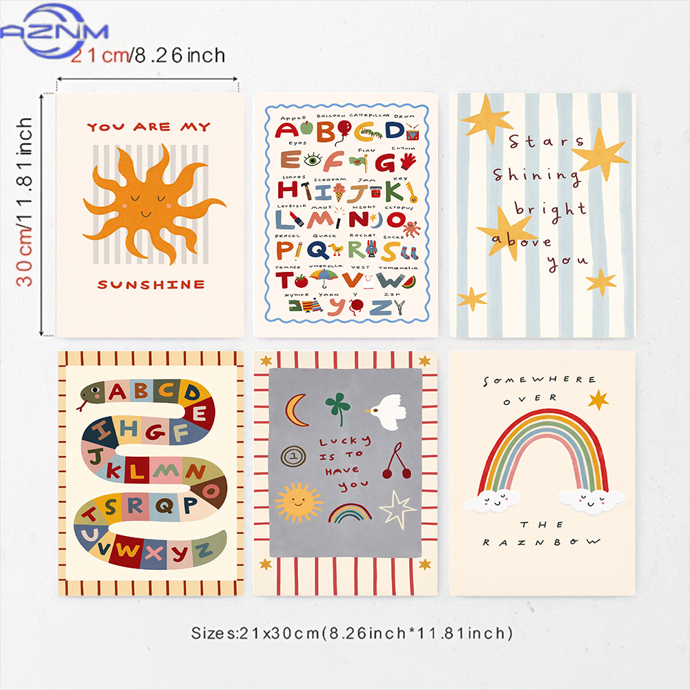 Inspirational Kids Education Quotes - Set di 6 Poster su Tela