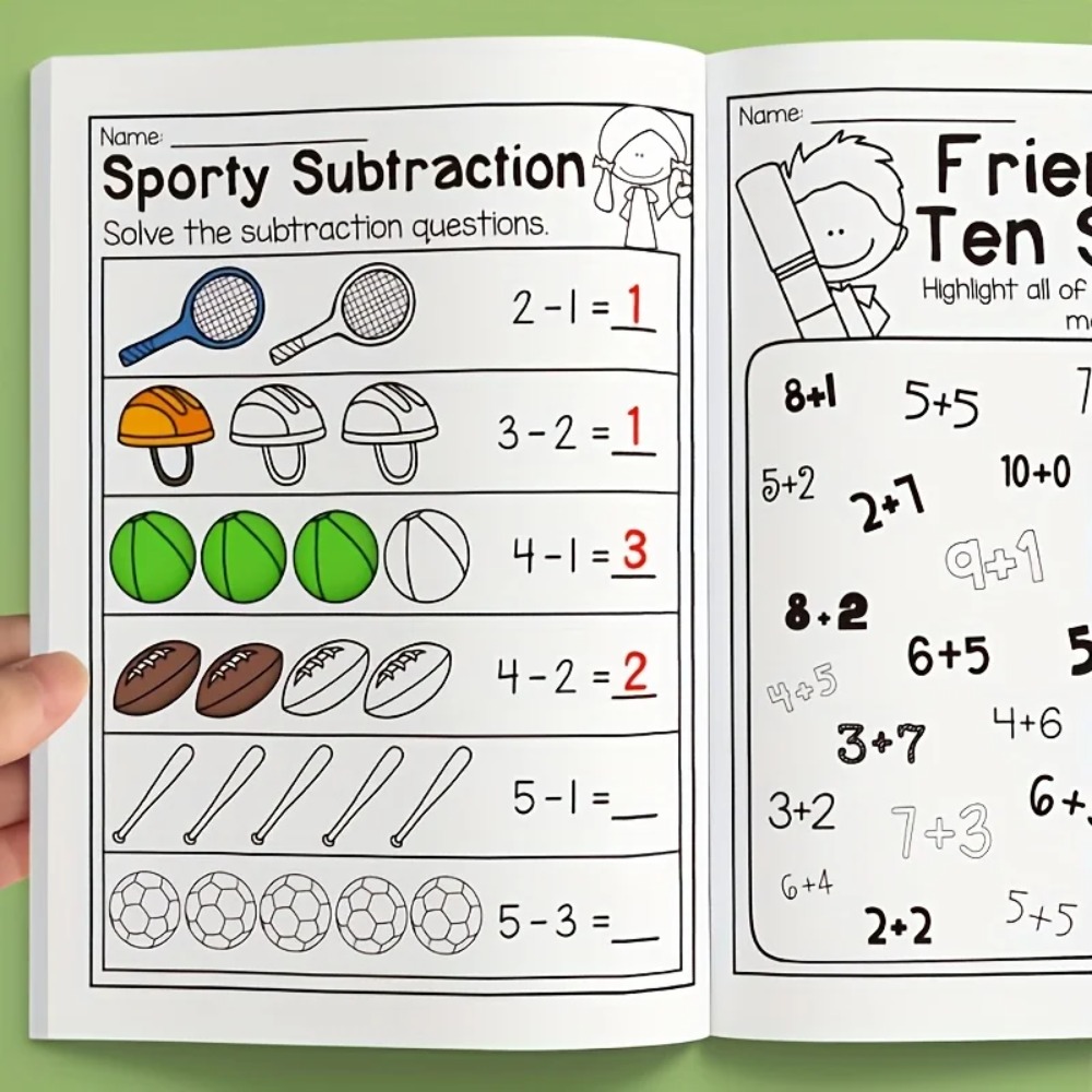 Kids Education Worksheet - Esercizi di addizione e sottrazione, giochi