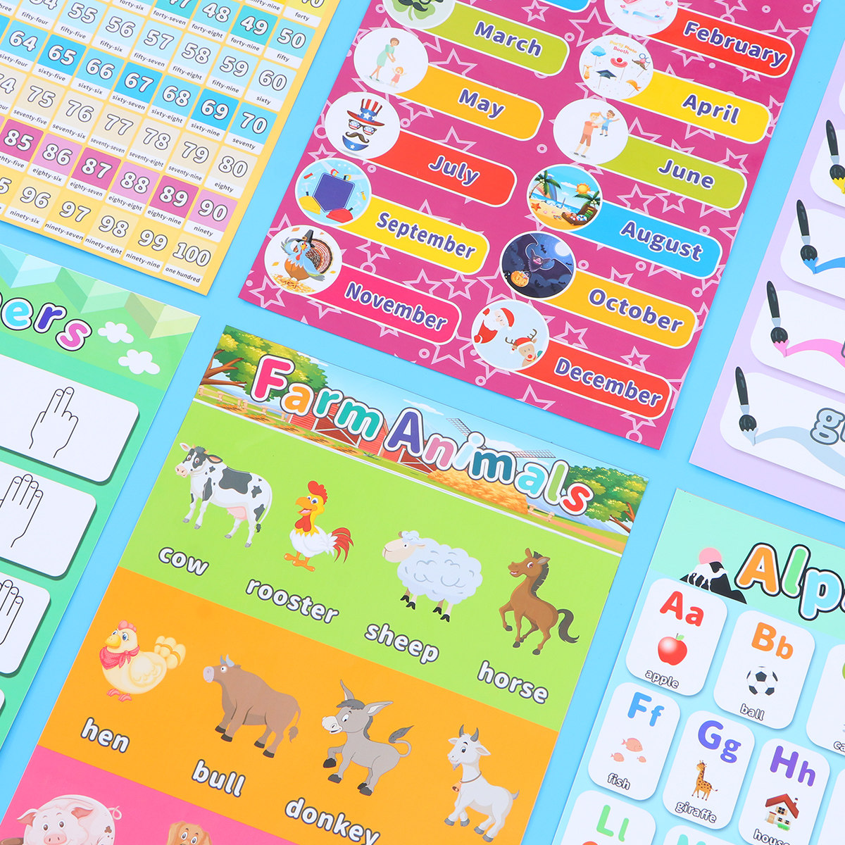 6 poster didattici con animali - Kids Education Number recensione e prezzo