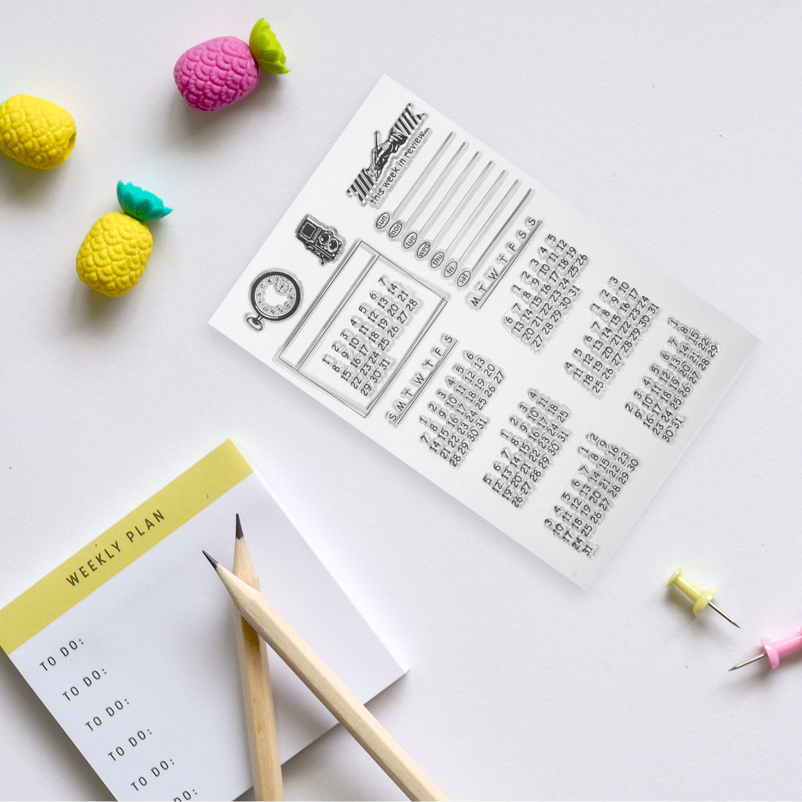 Set di 2 timbri trasparenti in - Kids Education Planner recensione e prezzo