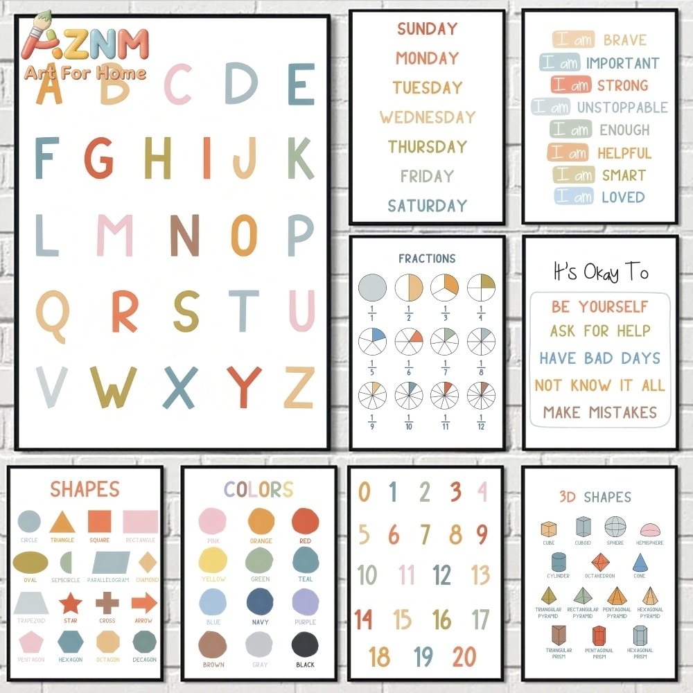 AZNM Quadro educativo con alfa - Kids Education Number recensione e prezzo
