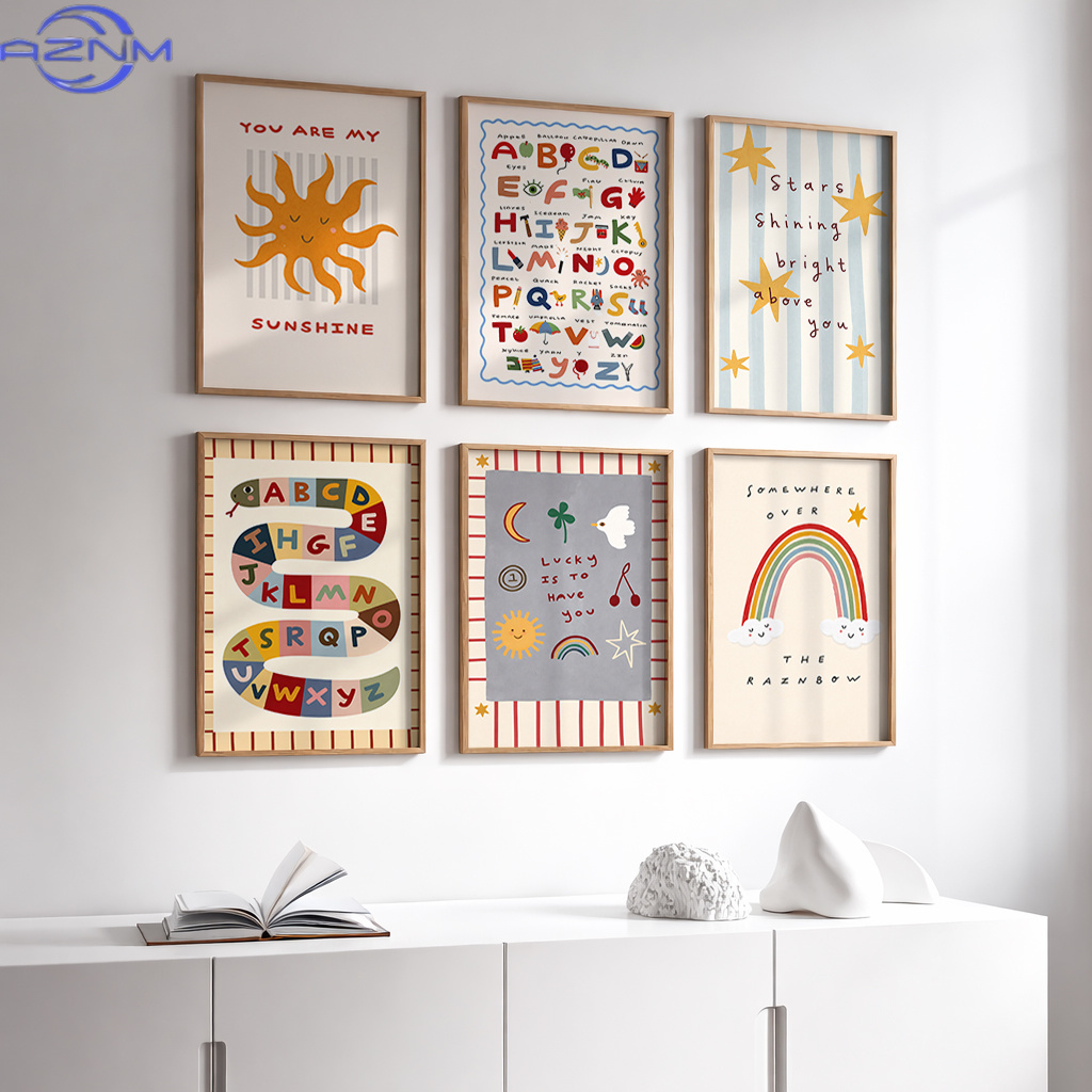 Set di 6 Poster su Tela per Ca - Inspirational Kids Education Quotes recensione e prezzo