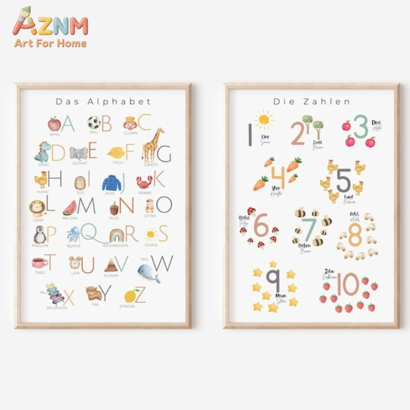 AZNM Stampa su tela con alfabe - Kids Education Number recensione e prezzo